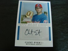 2003 Topps Blue Chips Clint Everts Autograph / Signed card (B3) Montreal Expos