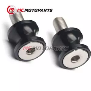 Black M10 Swingarm Paddock Stand Spools For ZZR 1400 ZX14R 12 13 14 15 16 17 - Picture 1 of 3