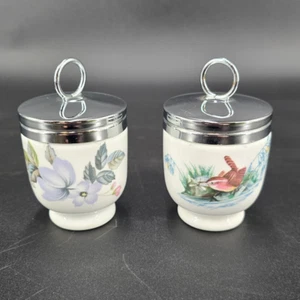 Juego de 2 - Royal Worcester England Egg Coddlers, Woodland Birds & Flowers - Imagen 1 de 10