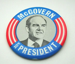 Seltener großer politischer McGovern für Präsidentenwahl Knopf neu aus altem Lagerbestand neu - Bild 1 von 4