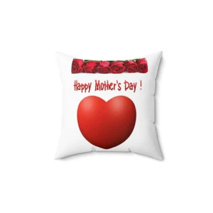 Mother's  Day Rose Gift Faux Suede Square Pillow. Both Sides Print - Picture 1 of 3