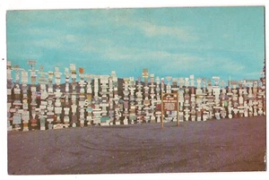 Directional SIGN BOARDS On Alaska Highway Watson Lake Yukon Postcard AK 1972 - Picture 1 of 2