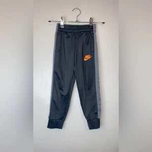 Nike Kids Dark Gray Joggers with Orange Logo - Picture 1 of 7