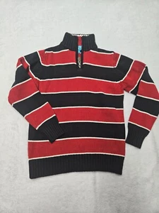 PLACE Red Black Thicker Knitted Sweater 1/4 Zipped size 7/8 - Picture 1 of 8