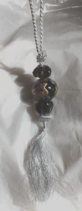 Glass Bauble Christmas Tree Ornament Glitter Shimmer Handpainted Floral Accents - Picture 1 of 6