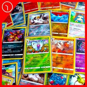 50 verschiedene  Pokemon Karten mit 5 Glitzernden Reverse Holo Deutsch Original