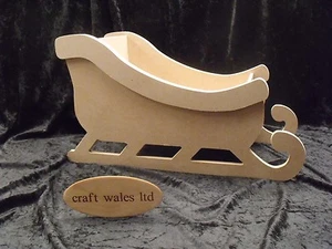 Santa's Sleigh wooden MDF Christmas Decoration 445mm - Picture 1 of 6