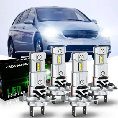 Para Mercedes-Benz R320 2007-2009 4 Piezas H7 H7 Faros LED Bombilla Alta Baja Foto 1 de 4