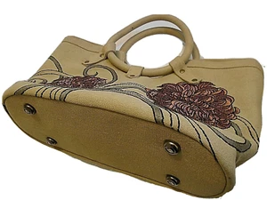 DV Collection Women's Khaki Canvas Tote Handbag Size M - Picture 1 of 4