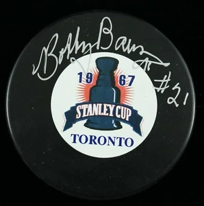 Bobby Baun Toronto Maple Leafs - Hockey Puck - PSA/DNA Authentic Autograph - Picture 1 of 3