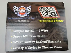 Custom Dynamics NEW Mini Beast Air Horn Super Loud 139dB Fits Most H-D - Picture 1 of 2