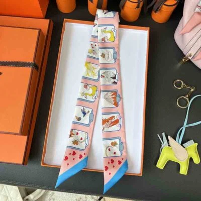 Calidad 18 Momme Sarga Seda Bufanda Cinta Estampado Animales Corbata Diadema 33"*2 Foto 1 de 4