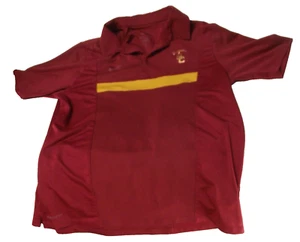 VG++ Med Nike USC Trojan Polo Shirt Red/Gold University of Southern California - Picture 1 of 8