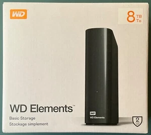 Western Digital WDBWLG0080HBK-EESN Elements 8TB, 3.5 Zoll Externe Festplatte - Bild 1 von 9