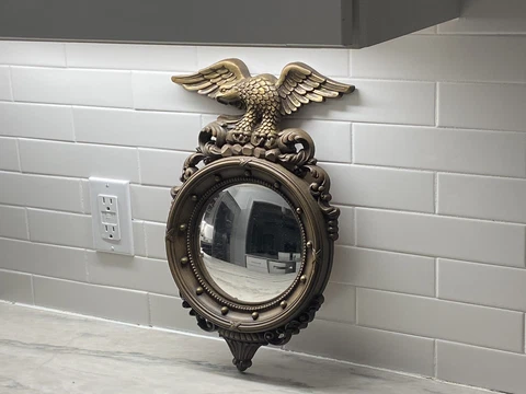 Small Round Plastic Convex Admiral Eagle Mirror Cover