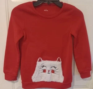 Girls size 8 cute cat sweatshirt with front pocket - Picture 1 of 1