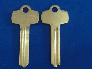 TWO NICKEL SILVER FITS BEST KEY BLANKS FOR "K" KEYWAY - Picture 1 of 5