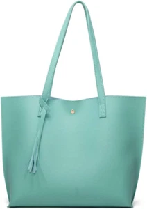 Women'S Soft Faux Leather Tote Shoulder Bag From, Big Capacity Tassel Handbag - Picture 1 of 12