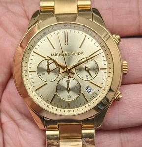New Old Stock- MICHAEL KORS RUNWAY MK6251 - Chronograph Gold Tone SS Women Watch - Picture 1 of 8