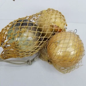 Decorative Buoys Fishing Floats Decor Net Holder Lot of 3 Painted Boats Peeling - Picture 1 of 12