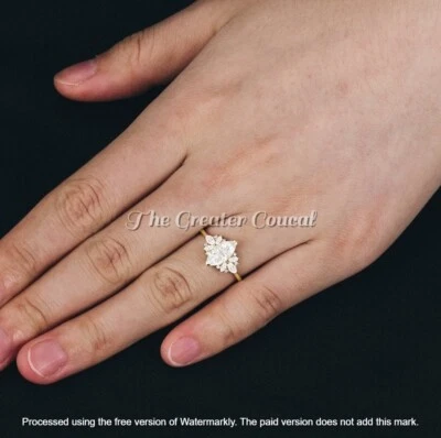 Elegant Marquise Cut VVS1Moissanite Ring in 14kGoldOver Sterling Silver Stunning - Image 1 of 4