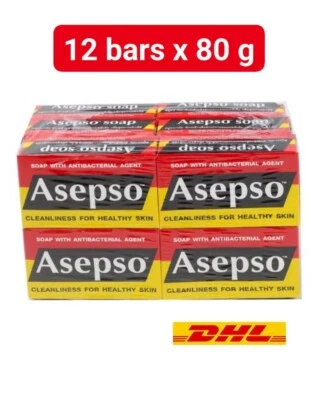 12x Asepso Antiseptic Soap Original Antibacterial Agent Healthy Skin 80 g. - Image 1 of 4