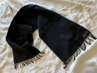 LANVIN-Paisley Seda y Negro Lana/Cachemira Bufanda Reversible-USADA EN EXCELENTE ESTADO Foto 1 de 4