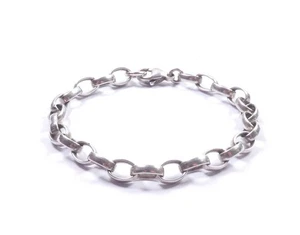 Pulsera Belcher de plata de ley 925 con eslabones ovalados para dama - Imagen 1 de 7