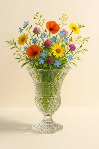Bleikristall Germany 1980s Lead Crystal Flared Vase With Square Pedestal, 5.5x8” - Picture 1 of 12