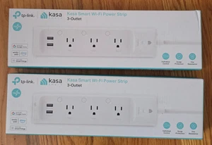 2 Pack: NEW Kasa TP-Link Smart Plug Power Strip Surge Protector 2 USB 3 Outlet - Picture 1 of 1