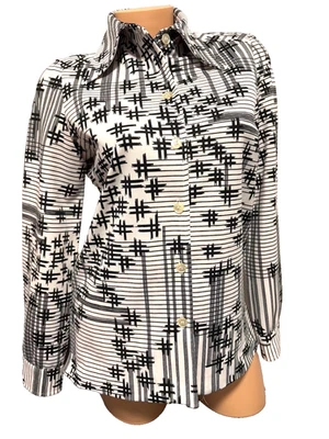 BLUSA VINTAGE AÑOS 70 MUJER Top Disco Mod Ocio S/busto 34.5 Foto 1 de 4