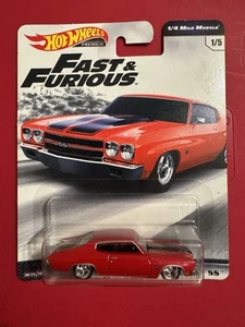 Hot Wheels Premium Fast & Furious 1970 CHEVROLET CHEVELLE SS Red 1/4 Mile Muscle - Picture 1 of 5