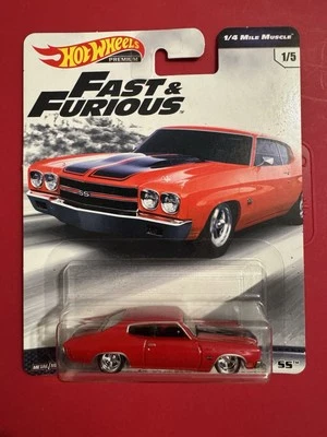 Hot Wheels Premium Fast & Furious 1970 CHEVROLET CHEVELLE SS Red 1/4 Mile Muscle - Image 1 of 4