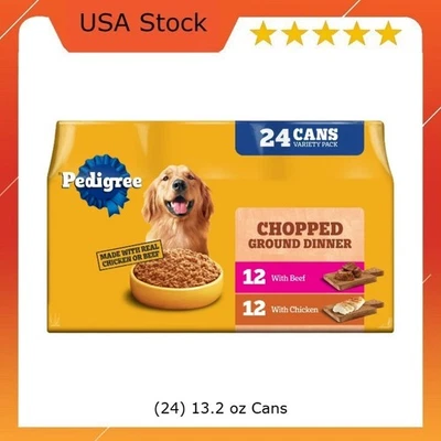 Pedigrí picado molido cena pollo y carne paquete variado comida húmeda para perros Foto 1 de 4