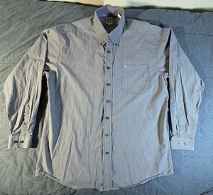 Cinch Shirt Mens Large Blue Purple  Plaid Western Long Sleeve Button Down - Picture 1 of 10