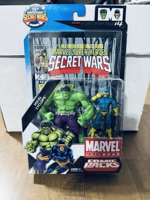 2009 Marvel Secret Wars #4 Comic Pack w/ Hulk and Cyclops Figure Set NEW - Image 1 of 4