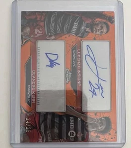 2024 Topps Chrome MLS Dual Autograph Orange Refractor Insigne Deandre Kerr /25 - Picture 1 of 2