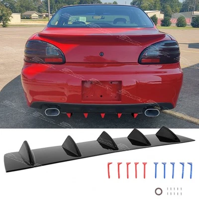 For Pontiac Grand Prix Black Rear Bumper Diffuser Spoiler Splitter Shark 5-Fins - Image 1 of 4