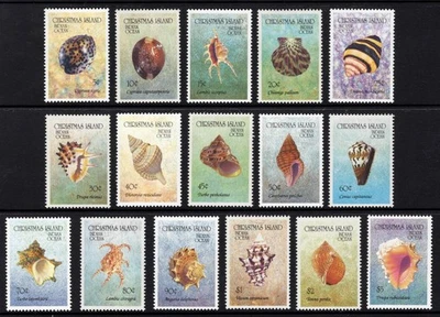 ISLA DE NAVIDAD 1992 "CONCHAS" JUEGO COMPLETO DE (16) MNH. Foto 1 de 2