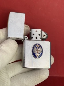 SPAIN JOIN STAFF CREST BENZINE ZIP LIGHTER  FEUERZEUG ACCENTINO BRIQUET MECHERO - Picture 1 of 11