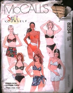 8234 Vintage McCalls SEWING Pattern Misses Swimsuit Bathing Suit Two Piece UNCUT - Picture 1 of 2