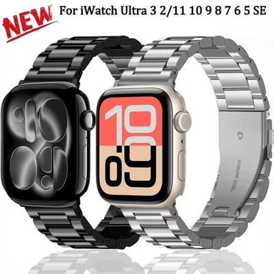 Stainless Steel Band Strap For Apple Watch Ultra 3 11 10 9 8 7 6 SE 38mm-49mm - Image 1 of 4