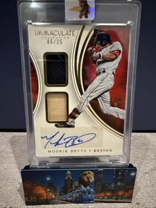 Panini Immaculate Collection 2016 materiales duales automático Mookie Betts 6/25 uso en juego - Imagen 1 de 2
