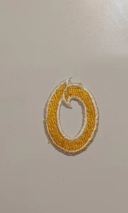 Athletic Script Gold/White Letter "O" Sew on New Vintage 2" Embroidered Patch - Picture 1 of 1