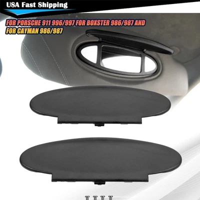 LH RH Black Sun Visor Mirror Frame Case Cover For Porsche 911 996/997 1996-2010 Foto 1 de 4