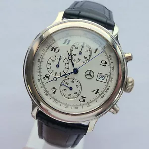 Mercedes Benz Classic 925 Sterling Silver Car Accessory Luxury Chronograph Watch - Picture 1 of 24