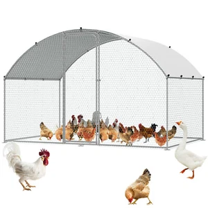 VEVOR Metal Chicken Coop Walk-in Chicken Run with Waterproof Cover 3x2x2m - Picture 1 of 12