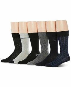 PERRY ELLIS PORTFOLIO Men's 6 Pack Assorted Dress Crew Socks Size 7-12 - Picture 1 of 1