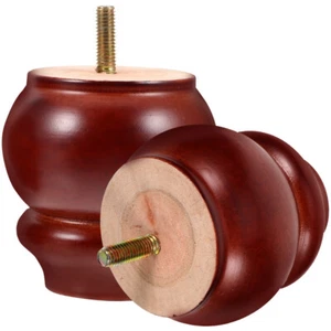 2 Stück Möbelbeine, massive Holzbeine, unlackierte Holzfüße, Sofa-Stützfüße, - Bild 1 von 12