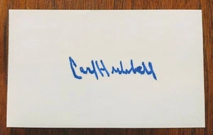 Carl Hubbell Autographed 3x5 Index Card Giants HOF blue sharpie d. 11/21/88 - Picture 1 of 1